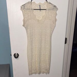 LIKE NEW Elegant Cream Lace Dress
